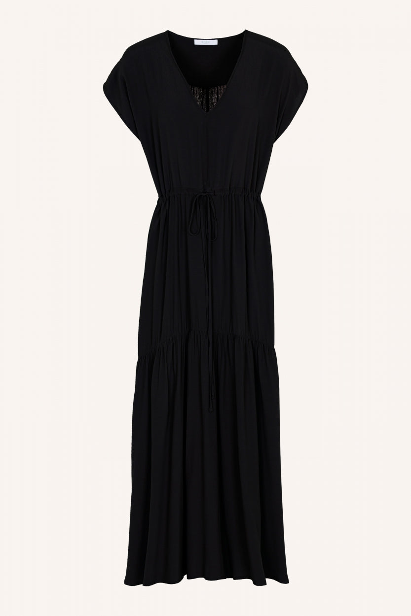 viona viscose dress | jet black