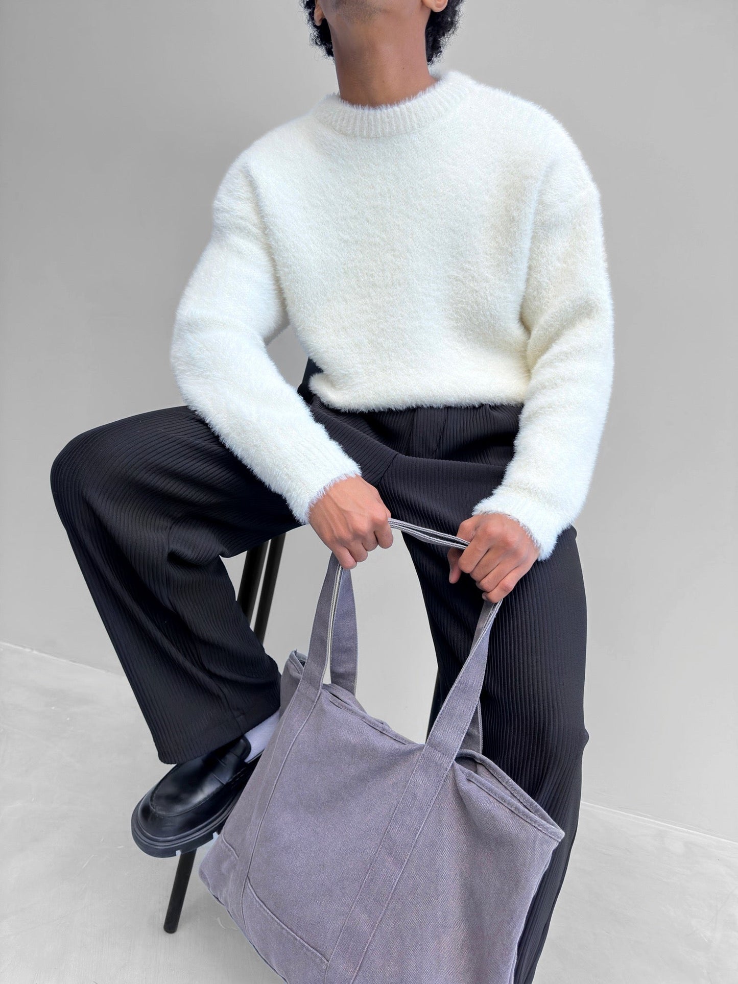 Oversize Fluffy Breat Sweater Ecru