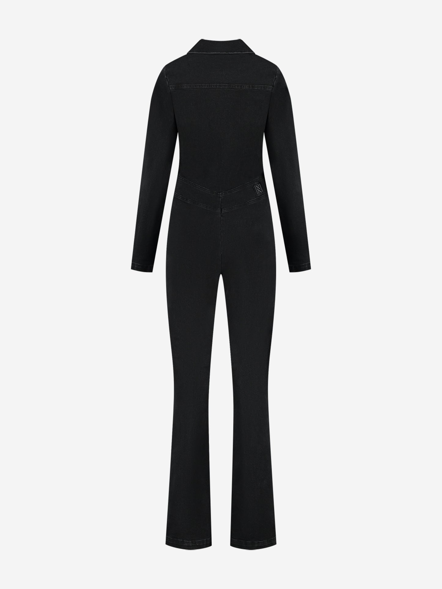 Denim jumpsuit met rits