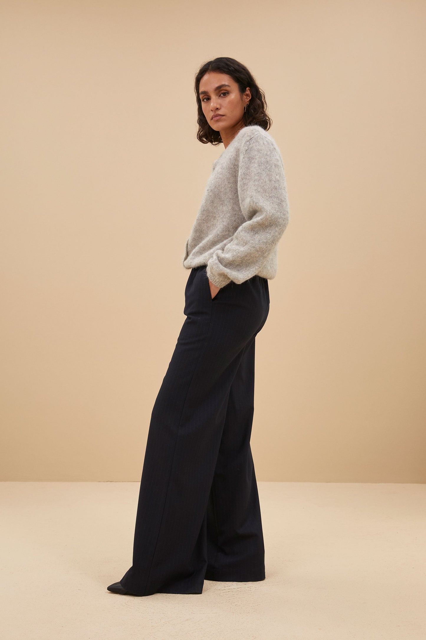 cleo natural cardigan | grey melee