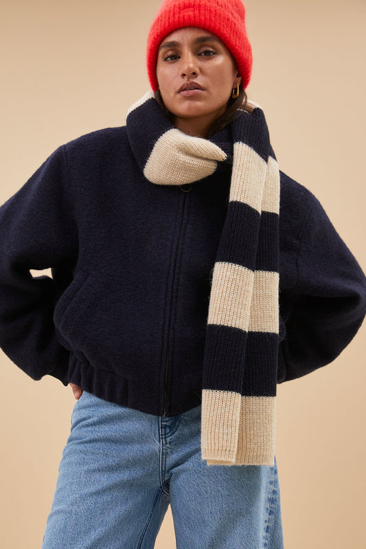 lilly striped scarf | midnight