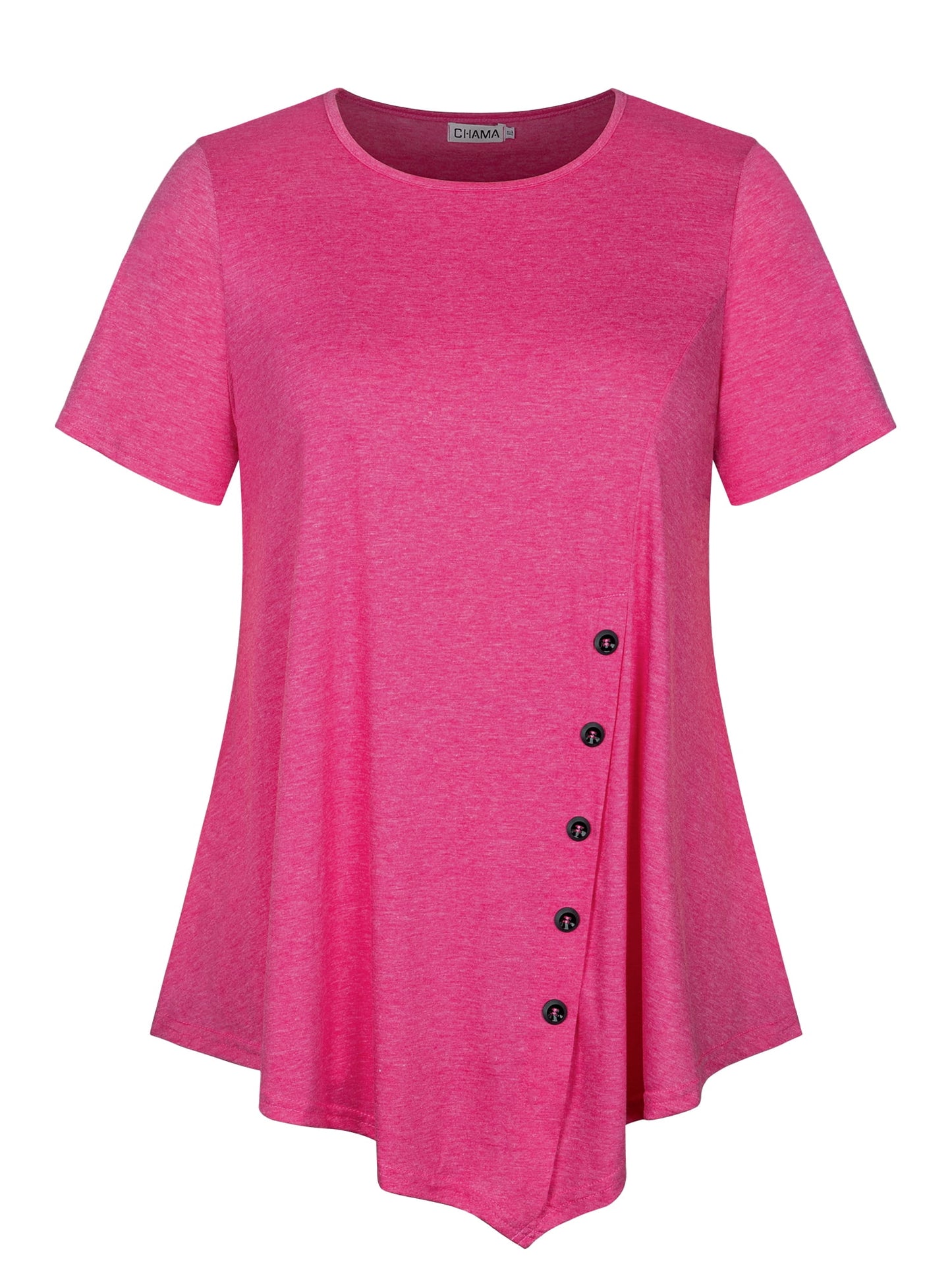 EMERY ROSE Plus Knoopdetail Asymmetrische zoom T-shirt
