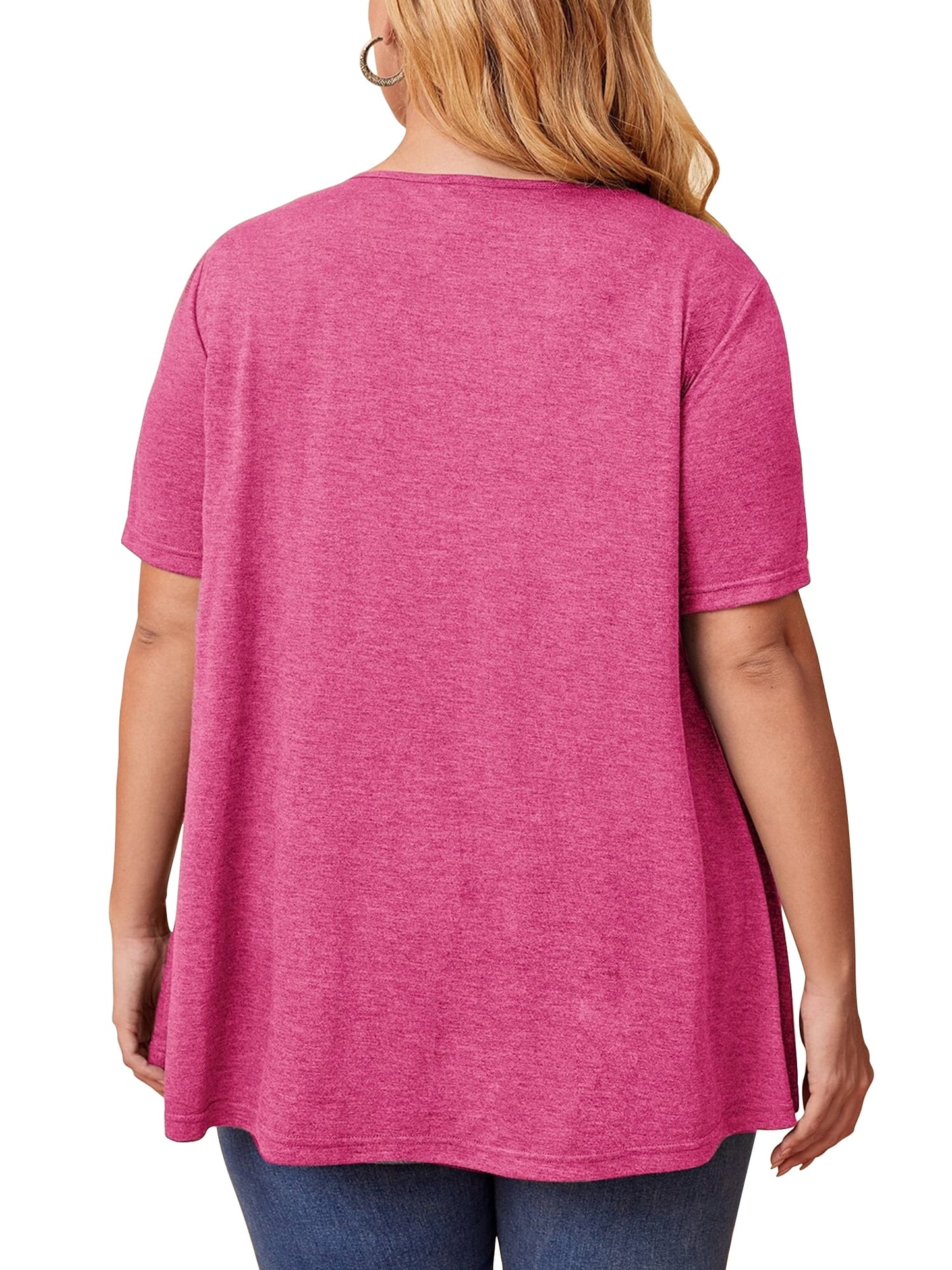 EMERY ROSE Plus Knoopdetail Asymmetrische zoom T-shirt