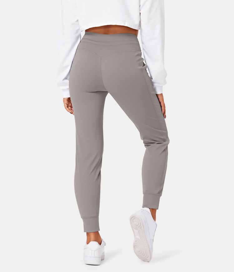 SoftlyZero ™ Airy Single -Gekleurde, klassieke joggingbroek in volledige lengte met een hoge taille