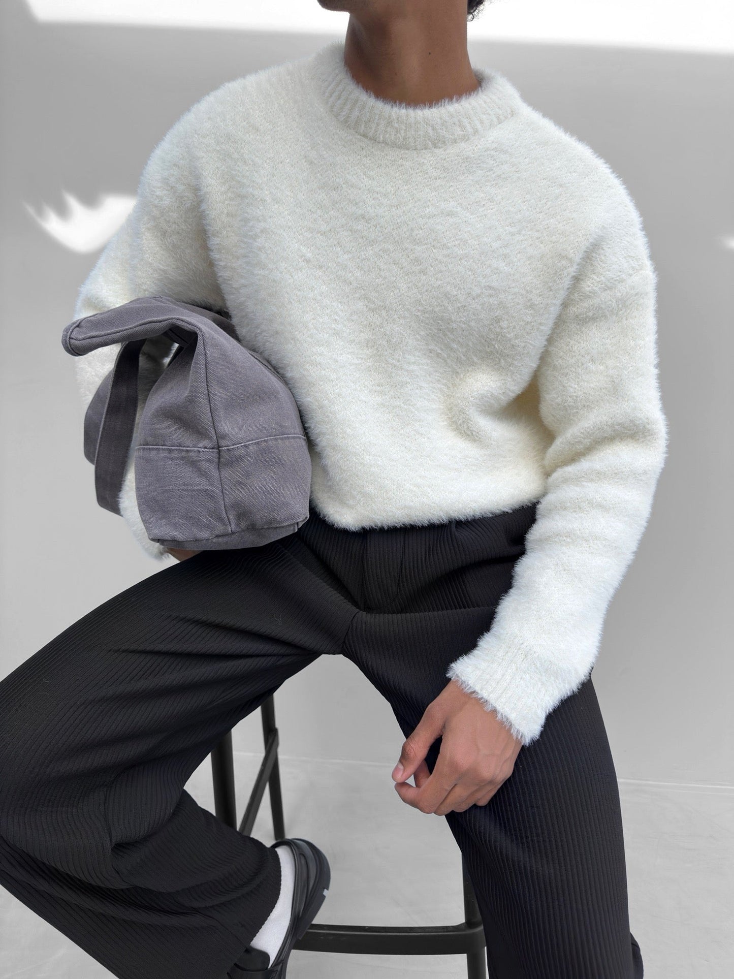 Oversize Fluffy Breat Sweater Ecru