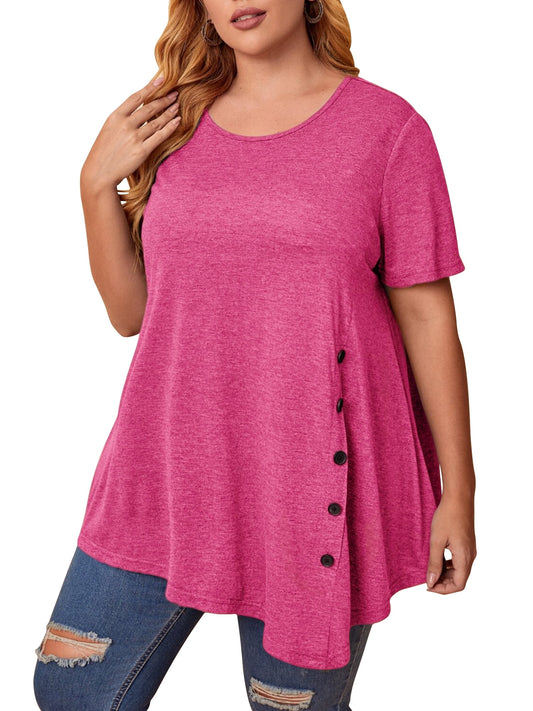 EMERY ROSE Plus Knoopdetail Asymmetrische zoom T-shirt