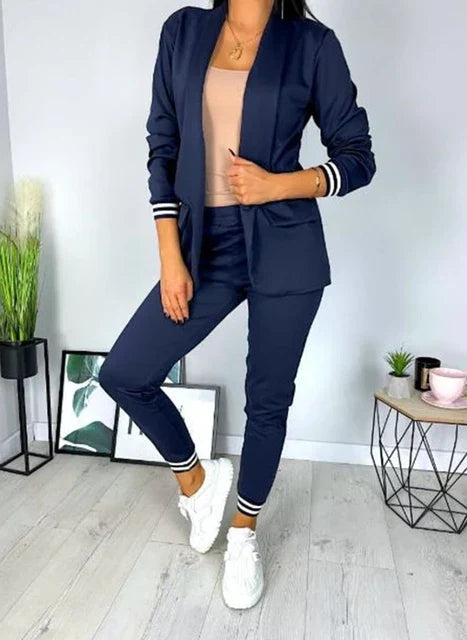 Margaret - Stijlvolle Herfst Dubbelbreasted Blazer en Broek Set voor Vrouwen