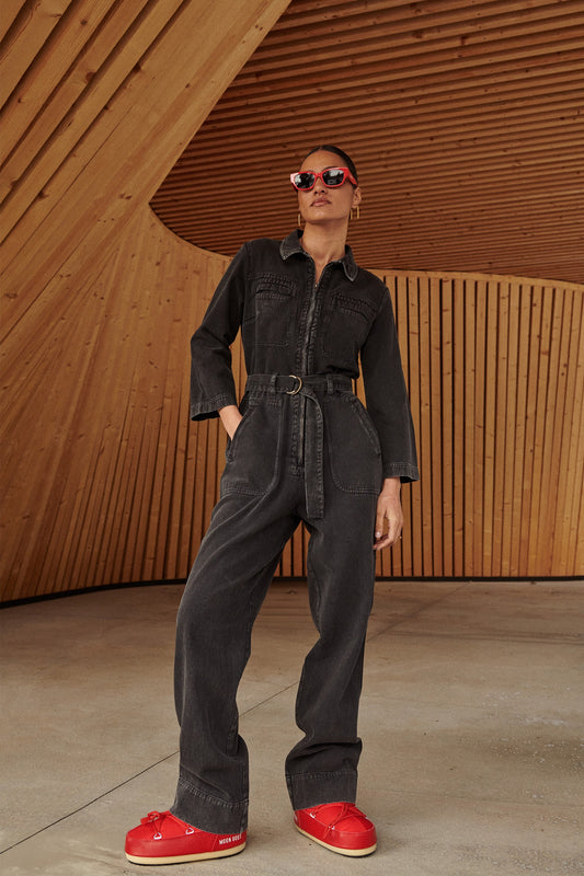 louise twill suit | jet black